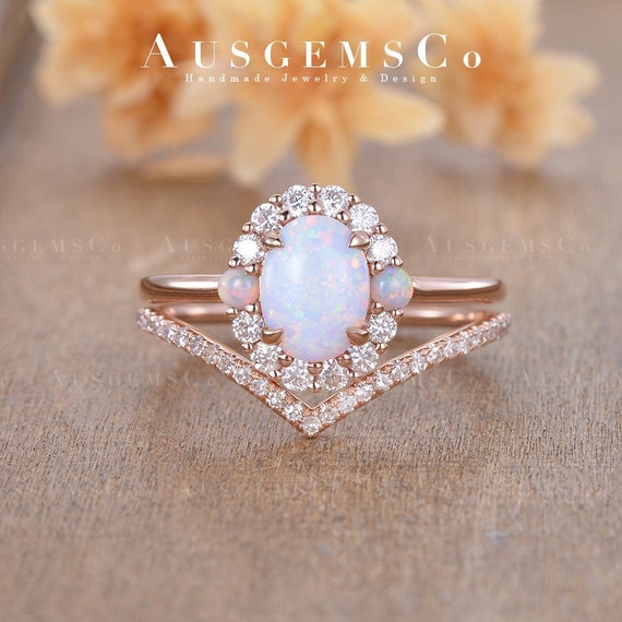 Opal engagement rings etsy outlet