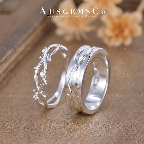 Juego de anillos para parejas para hombres y mujeres juego de anillos de boda para hombres