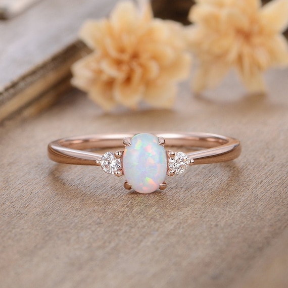 Opal diamond rose gold ring best sale