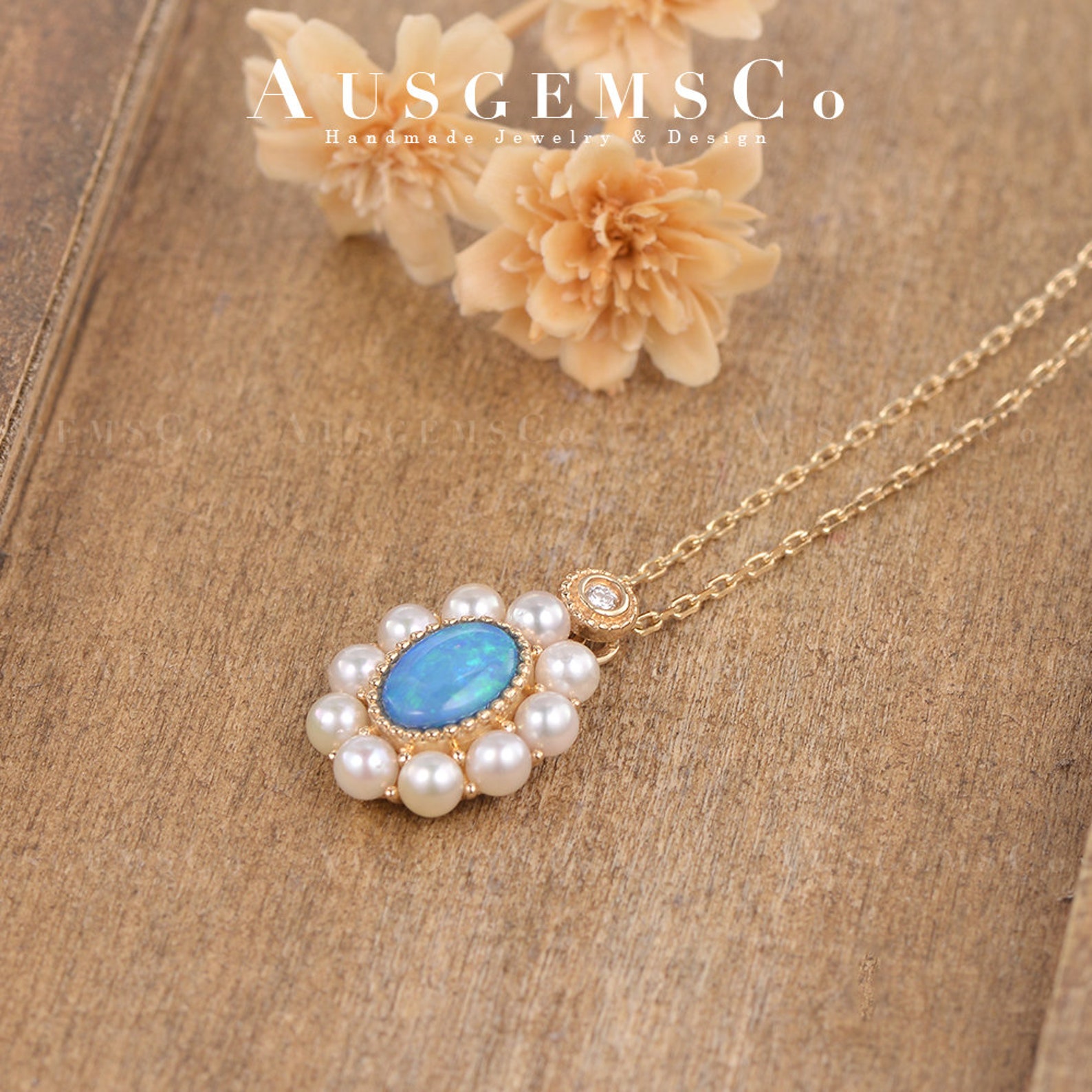 Genuine Blue Opal Necklace Natural Australian Opal pendant | Etsy