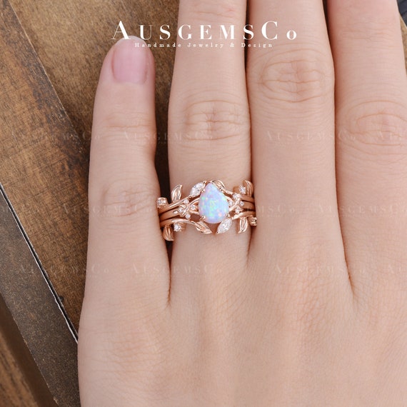 Vintage Double Curved Wedding Band Women Rose Gold Enhancer Ring Unique Marquise Moissanite Matching Ring Jacket Antique Leaf Anniversary