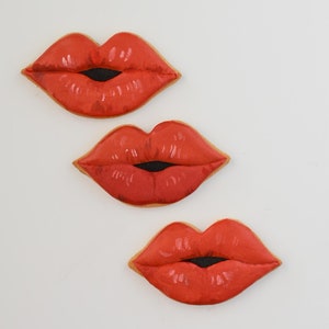 Luscious Lips Ręcznie robione ciasteczka dekorowane Bez nabiału Bezglutenowe