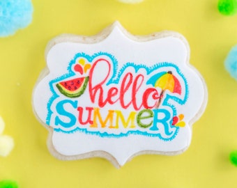 Hello Summer Hand-Painted Sugar Cookies Vegan Gluten-free
