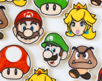 Mario Bros Decorated Cookies Gluten-Free Dairy-Free