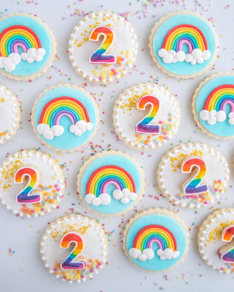 Decorated Rainbow Sugar Cookies Vegan Glutenfree Etsy