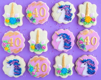Unicorn Birthday Decorated Cookies Dairy-Free Gluten-Free