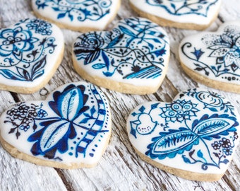 Hand-Painted &quot;Porcelain&quot; Heart Cookies Dairy-free Gluten-Free