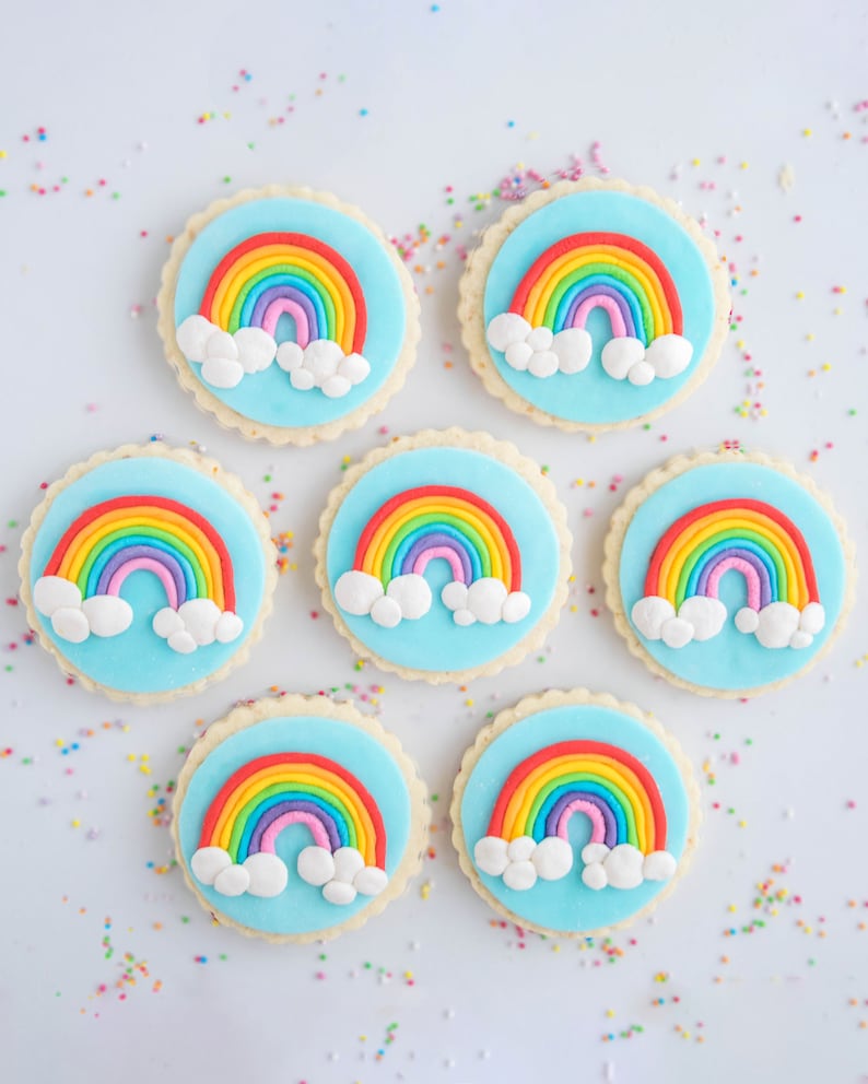 Decorated Rainbow Sugar Cookies Vegan Glutenfree Etsy