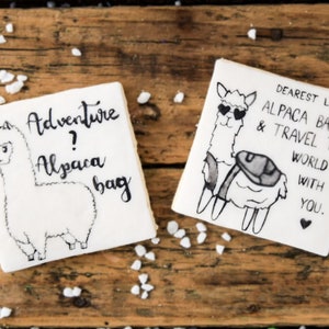 Punny Llama Alpaca Hand-Painted Decorated Cookies Dairy-Free Gluten-Free