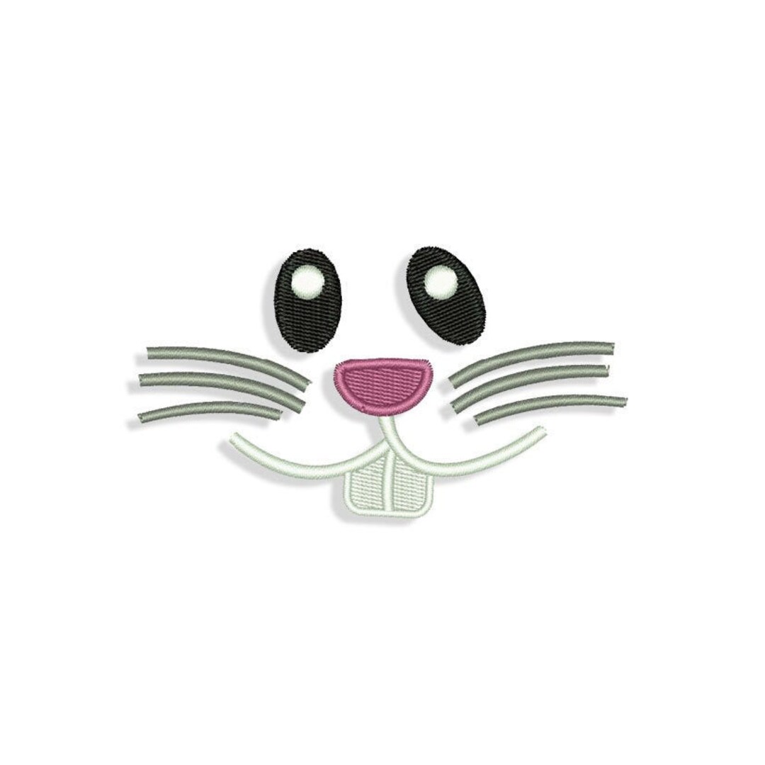 Bunnie Rabbit Face Embroidery Design Files - Etsy