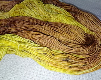 Banana Stand - Ready to Ship - Hand Dyed Yarn - Speckled Sock Yarn 75/25 Superwash Merino Nylon