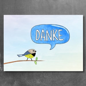 Postkarte Vogel "DANKE"