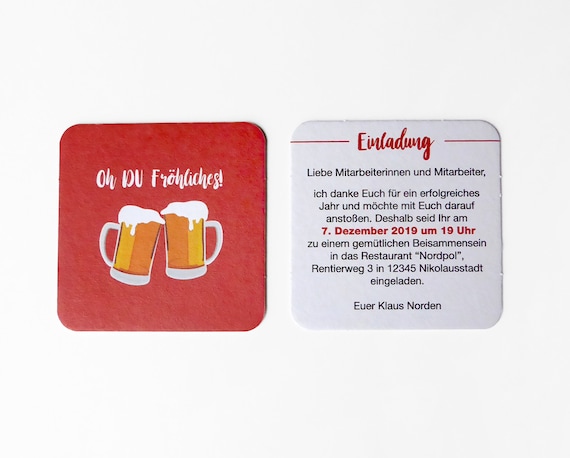 Invitation Beer Topper To The Christmas Party Oh You Etsy