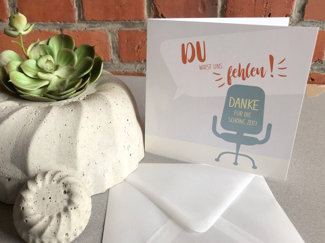 Karte Abschied Kollegin / Kollege Du wirst uns fehlen Etsy