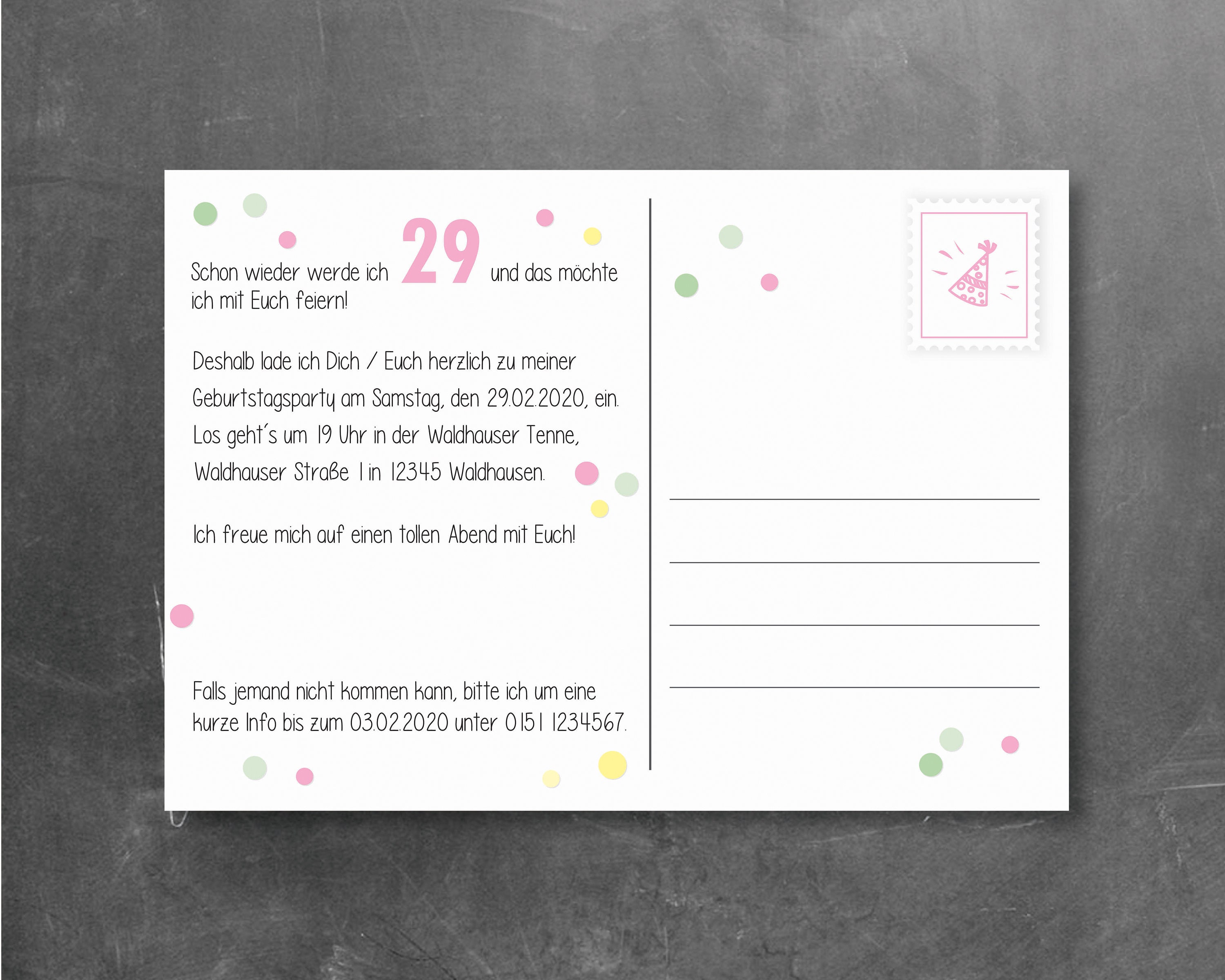 Einladung zum Geburtstag Schon wieder 29 Etsy