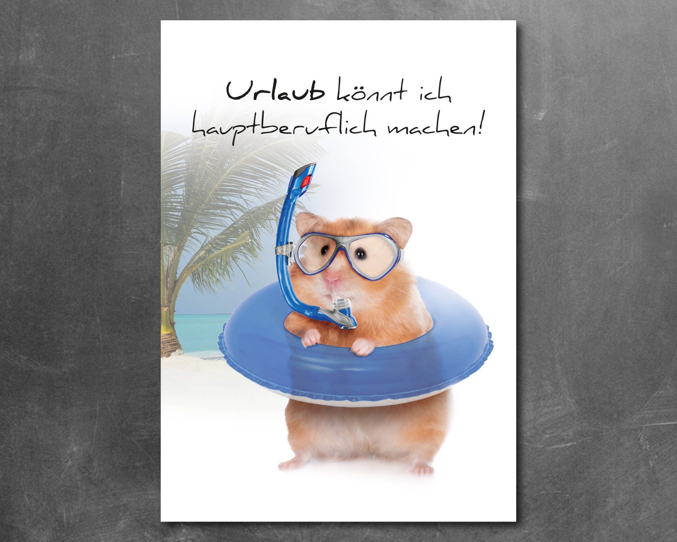 Witzige Postkarte Hamster Urlaub könnt ich Etsy