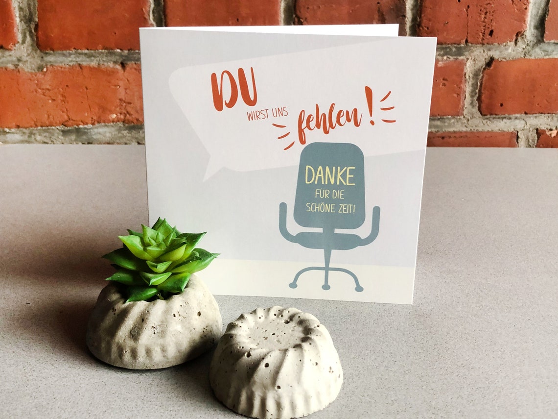 Karte Abschied Kollegin / Kollege Du wirst uns fehlen Etsy