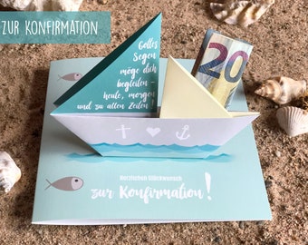 Card for confirmation, gift of money