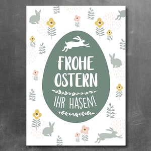 Joyeuses Pâques vos lapins! Carte postale sucrée pour Pâques