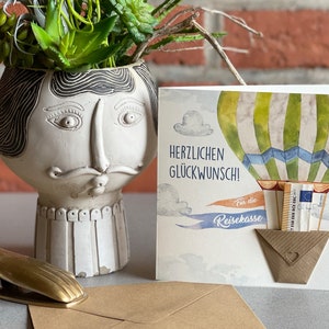 Presente em dinheiro para viagens/férias “Para o fundo de viagens”
