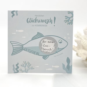 Carte de communion comme bon à gratter / cadeau
