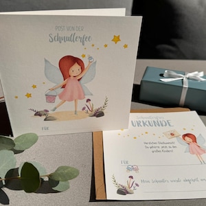 Post von der Schnullerfee, Karte mit "Schnullerfrei-Urkunde"