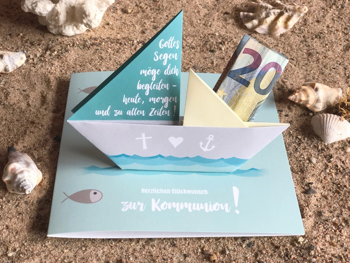 Karte zur Kommunion Geldgeschenk Etsy