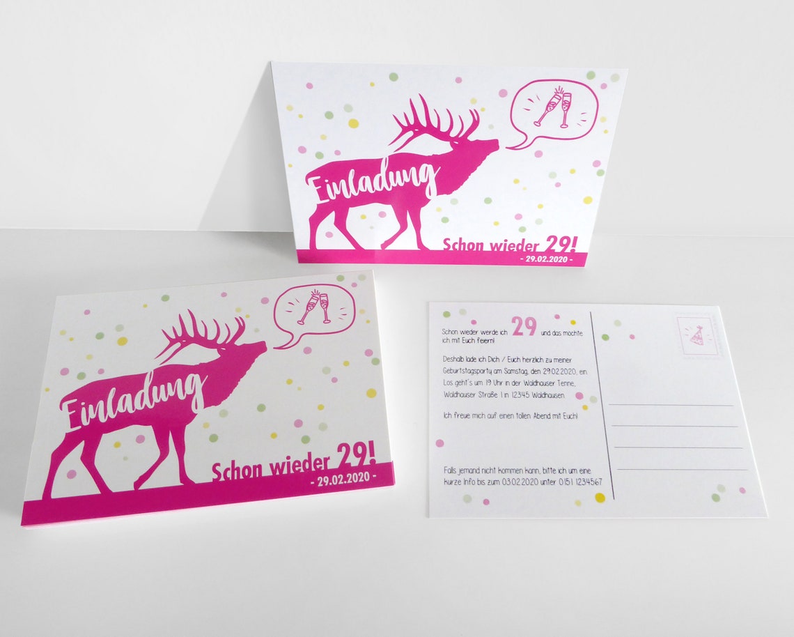 Einladung zum Geburtstag Schon wieder 29 Etsy