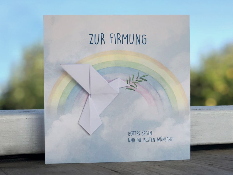Karte / Glückwunsch zur Firmung mit handgefalteter Taube Etsy