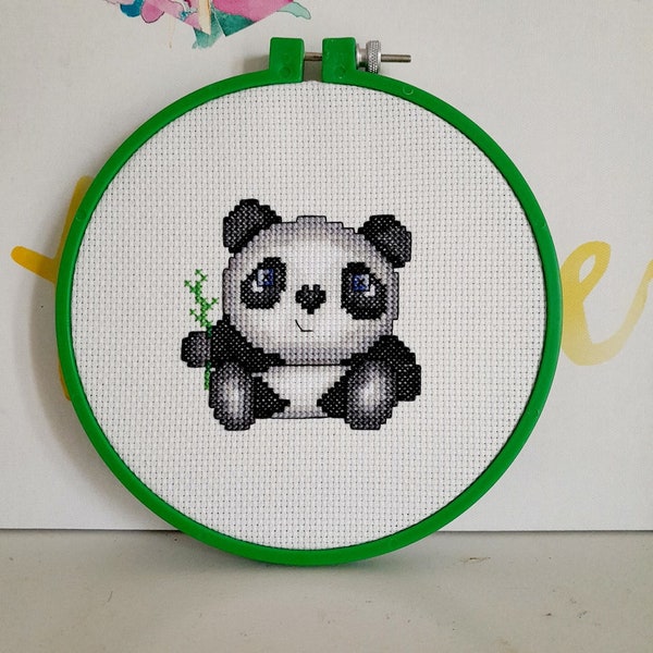 Digital Cross Stitch Chart - Cute Panda mini