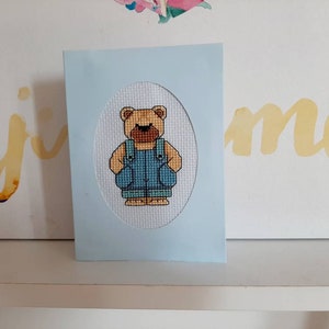 Teddy in Overalls Greeting Card