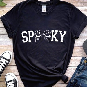 Spooky Halloween faces shirt, stay spooky shirt, dripping smile Halloween shirts, happy Halloween crewneck, Halloween 2022 shirt,