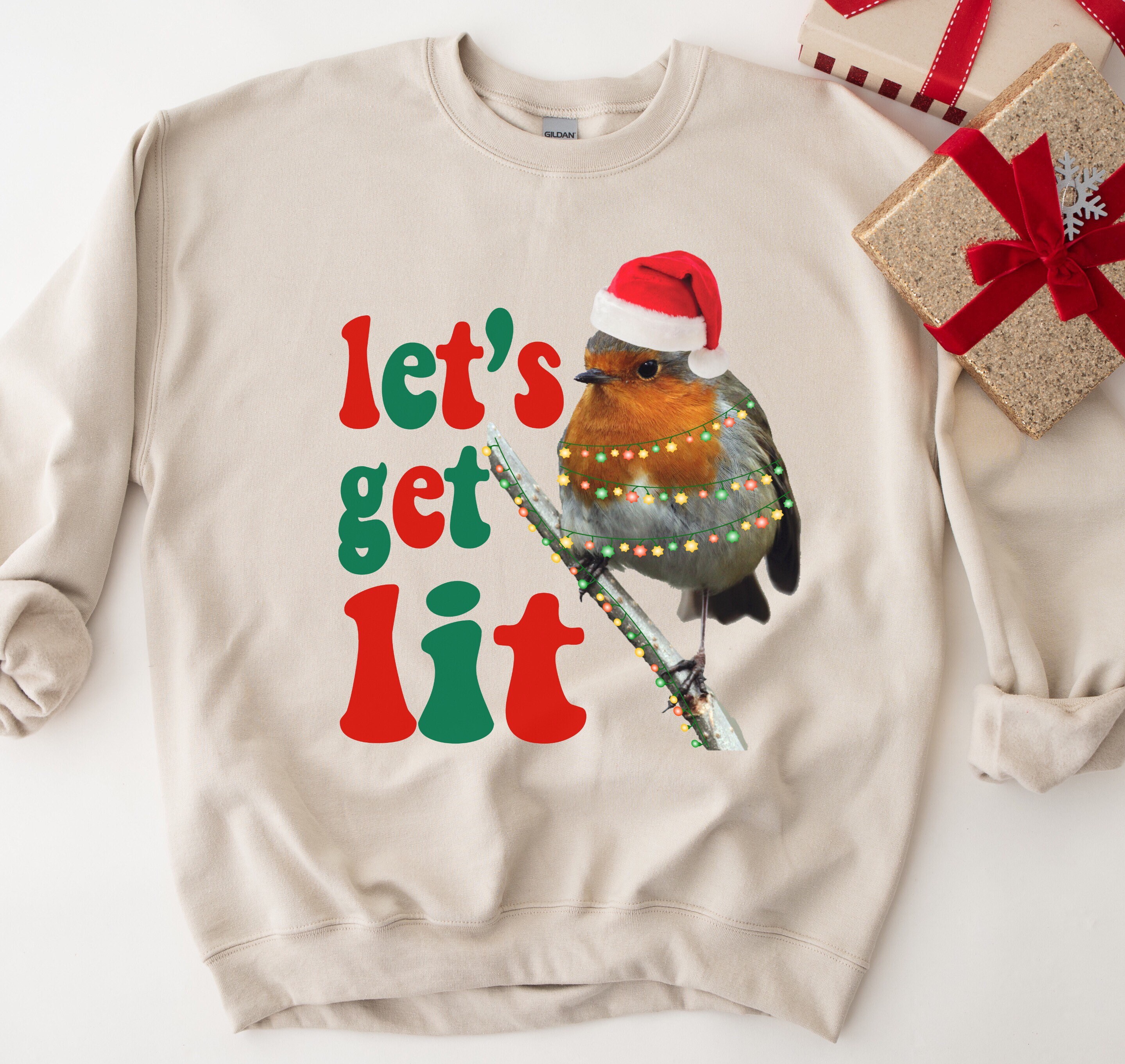 Red Robin Sweatshirt Lets Get Lit Funny 