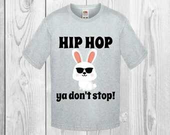 Easter shirt, hip hop, boys easter shirt, girls easter shirt, easter bunny, easter gift, rabbit shirt, character tee, egg hunt, kids easter,