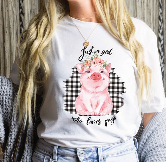 Just A Girl Who Loves Pigs Hog Lover Cute Farmer Gift Girls T-Shirt Just A Girl Who Loves Pigs Hog Lover Cute Farmer Gift Girls T-Shirt