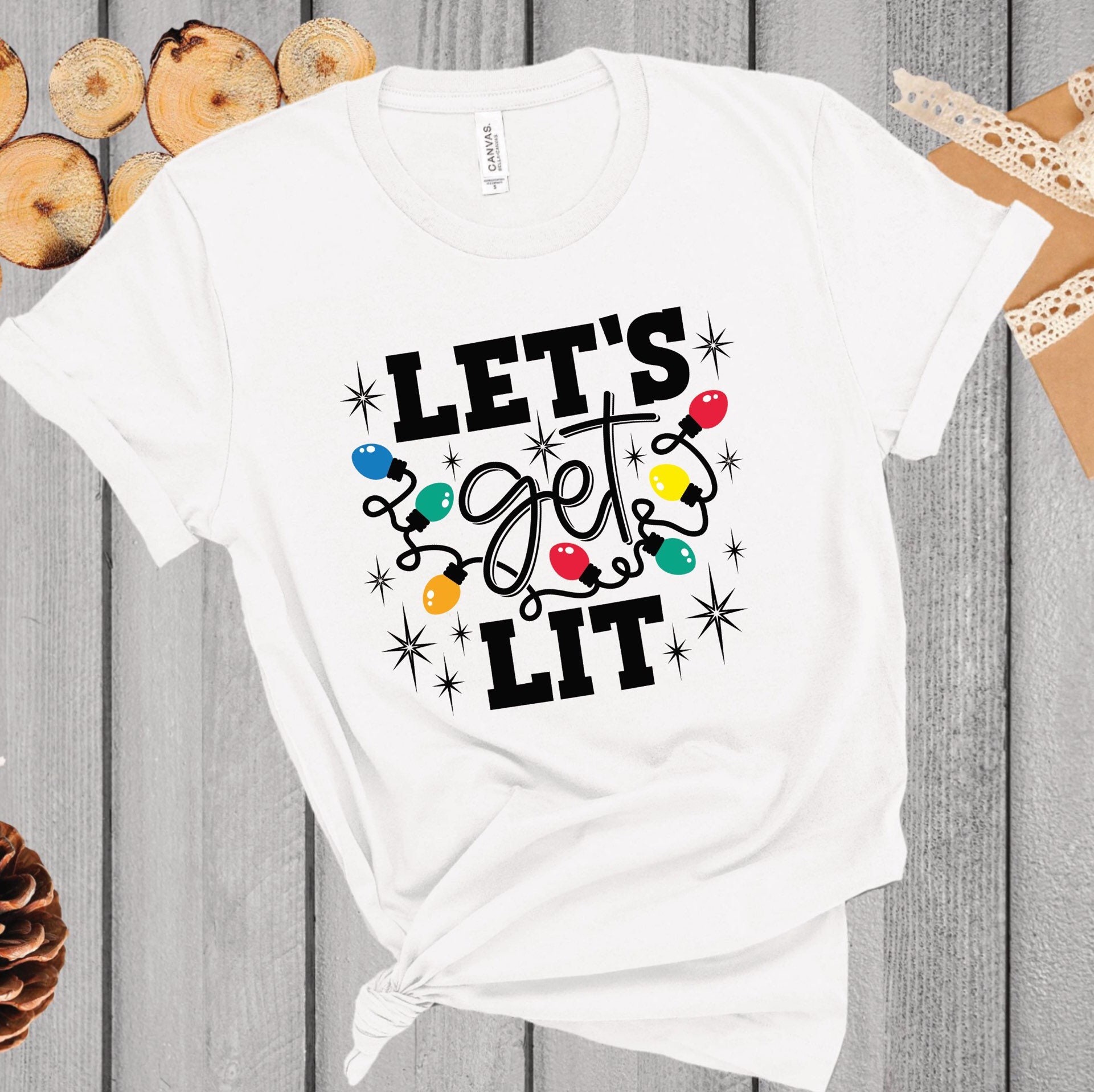 Christmas lights shirt xmas lights tee festive fairy lit Etsy