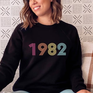 80s birthday sweatshirt, retro 1982 shirt for 40th birthday gift, 40th birthday party shirt, vintage 1982 tee, hello 40 shirt, 40 years old