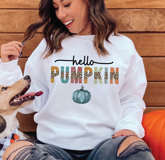 Hello Pumpkin Sweatshirt Fall Pumpkin Sweater Womens Autumn - Etsy