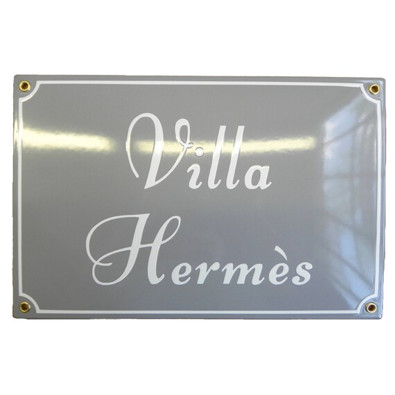 House Name Plate Enamel 20x30 Cm Personalised Front Door Etsy