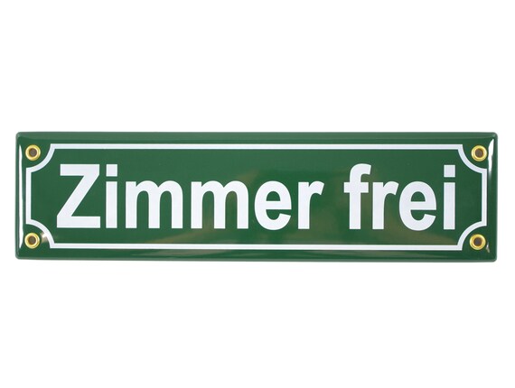 enamel plaque zimmer frei 8x30 cm rooms for rent sign german etsy etsy