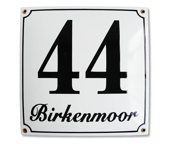 Hausnummer Hausnummernschild Emaille 30x40 cm mit Wunschstra/ßennamen und Nummer