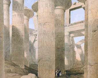 Karnac egyptisk tryck skissbok teckning utforskning reslust stor poster väggkonst