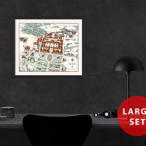 Mappa di STANFORD University campus di CALIFORNIA vintage parete arte
