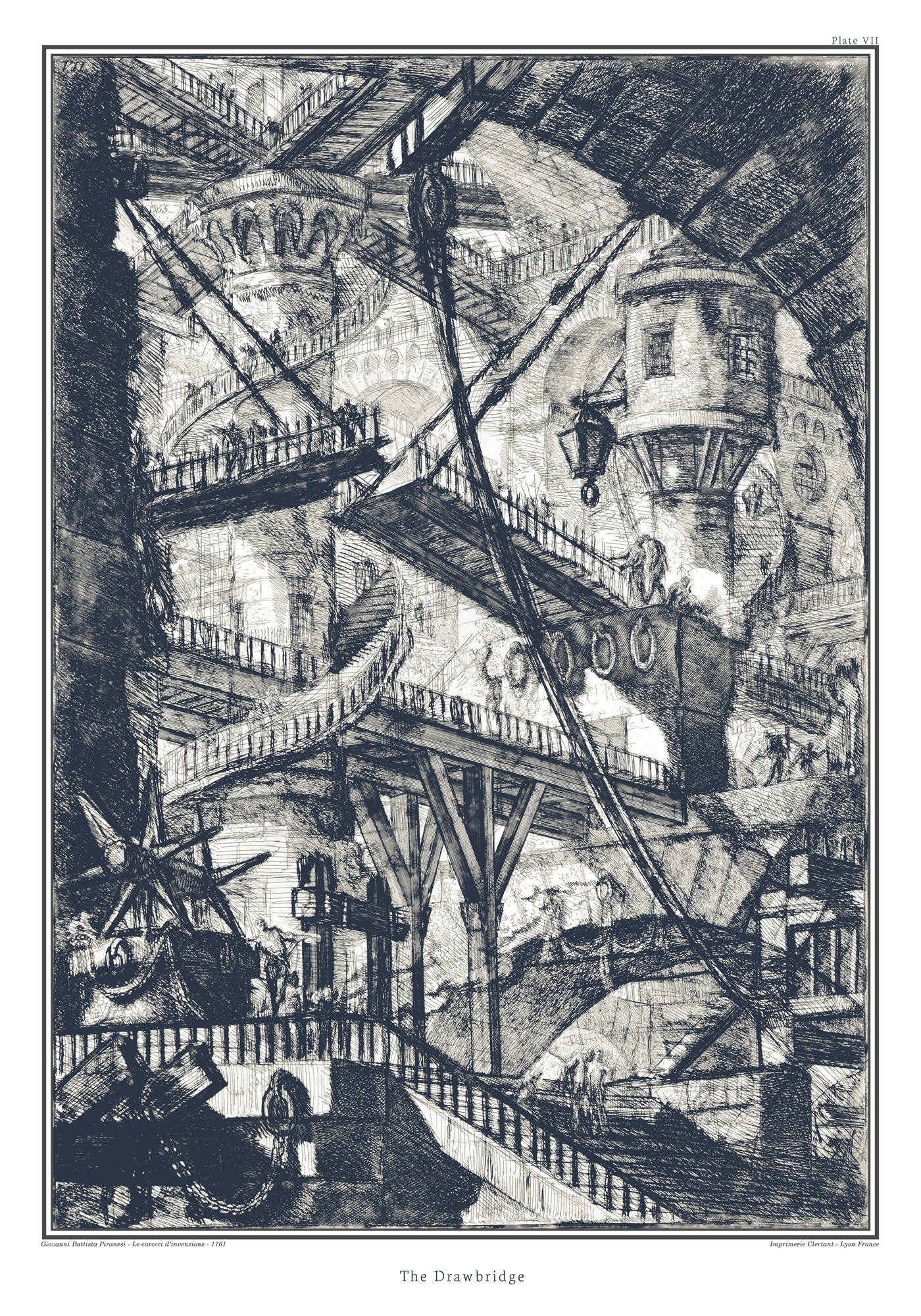 ピラネージアンティークプリント額装済み