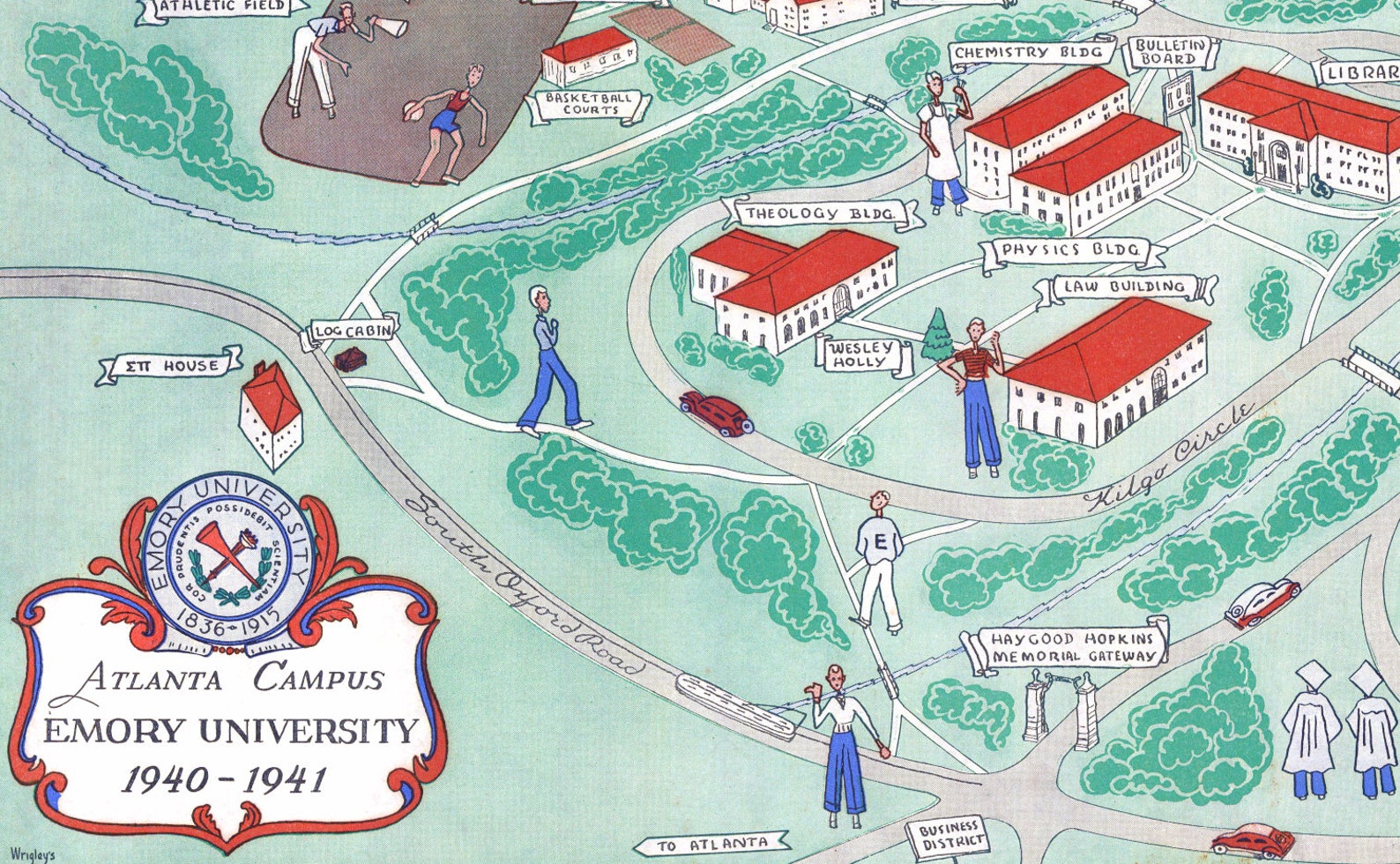EMORY University Map ATLANTA GEORGIA Vintage Wall Art Campus - Etsy
