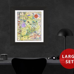 Mappa di COLGATE University campus di arte muro vintage HAMILTON NY