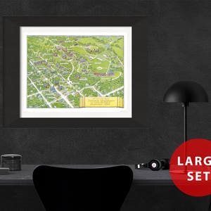 Mappa di DENISON University campus di arte GRANVILLE OHIO parete dell'annata