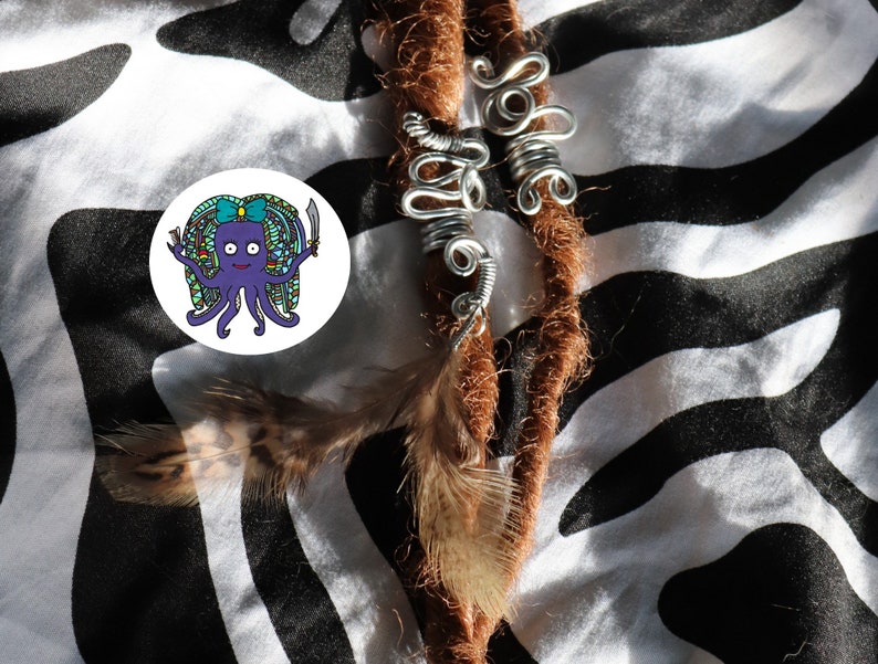Set of 2 dread beads in aluminium