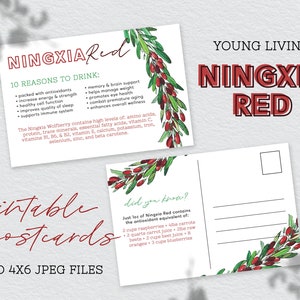 Ningxia rote Fakten druckbare Postkarten, digitaler Download, Business-Ressource, junge leben ätherische Öle, Postkarte, Druck, Karten, Mail Out