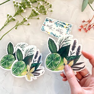 Botanical Art Sticker, Stress Away Essential Oil Watercolor Sticker, Young Living, Design, Artwork, Gift image 3